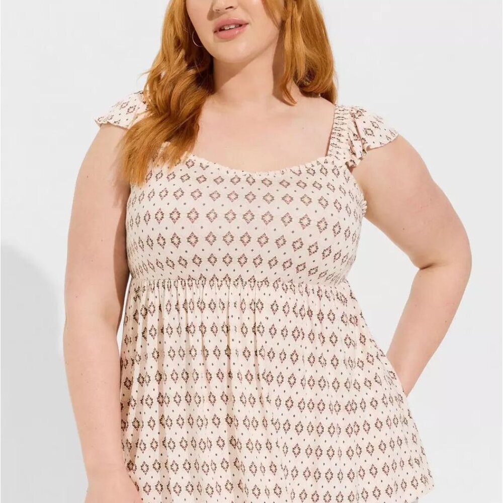 Babydoll Super Soft Slub Ruffle Shoulder Tank Size 1 Torrid
